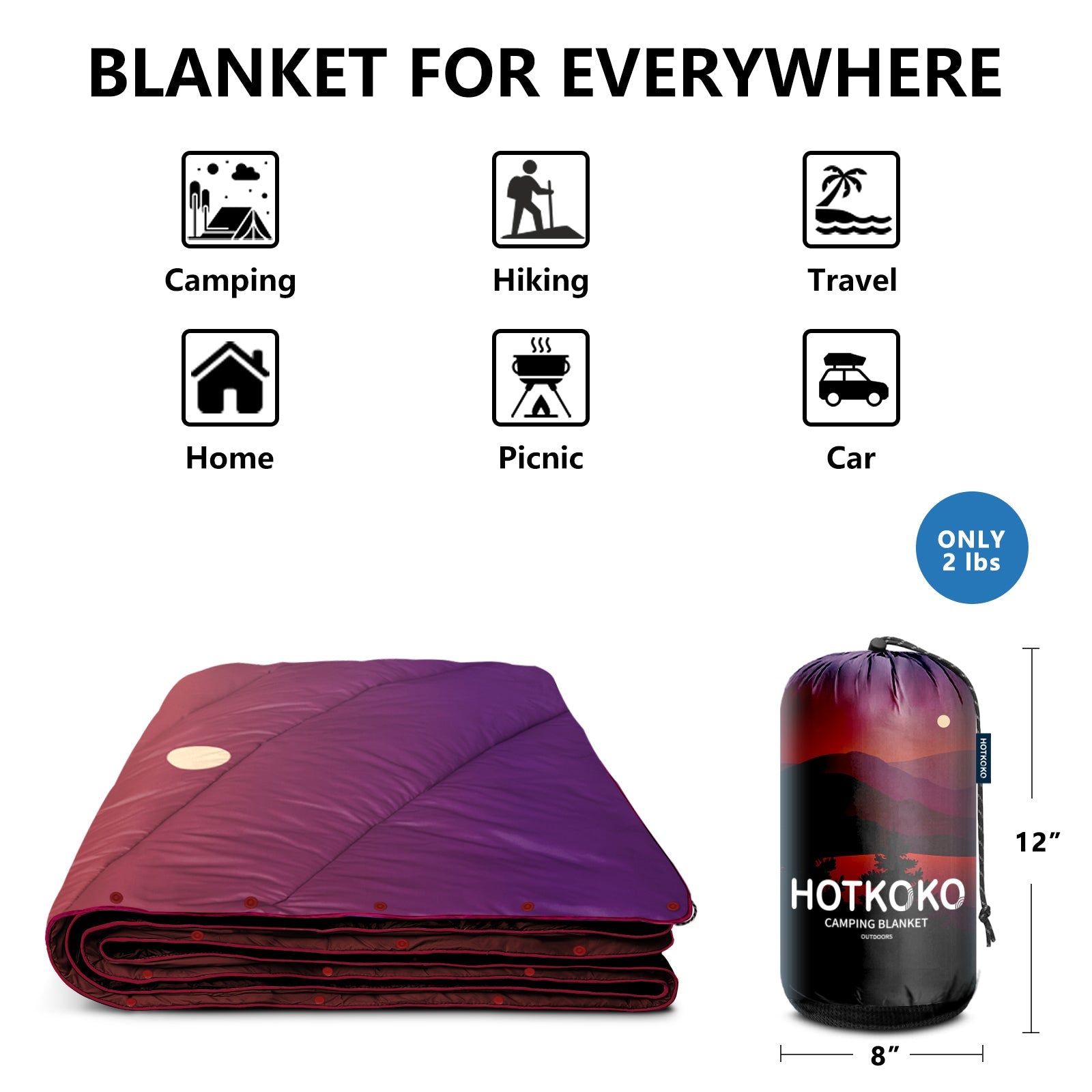 Hotkoko Camping Pillow Blanket Set - HOTKOKO