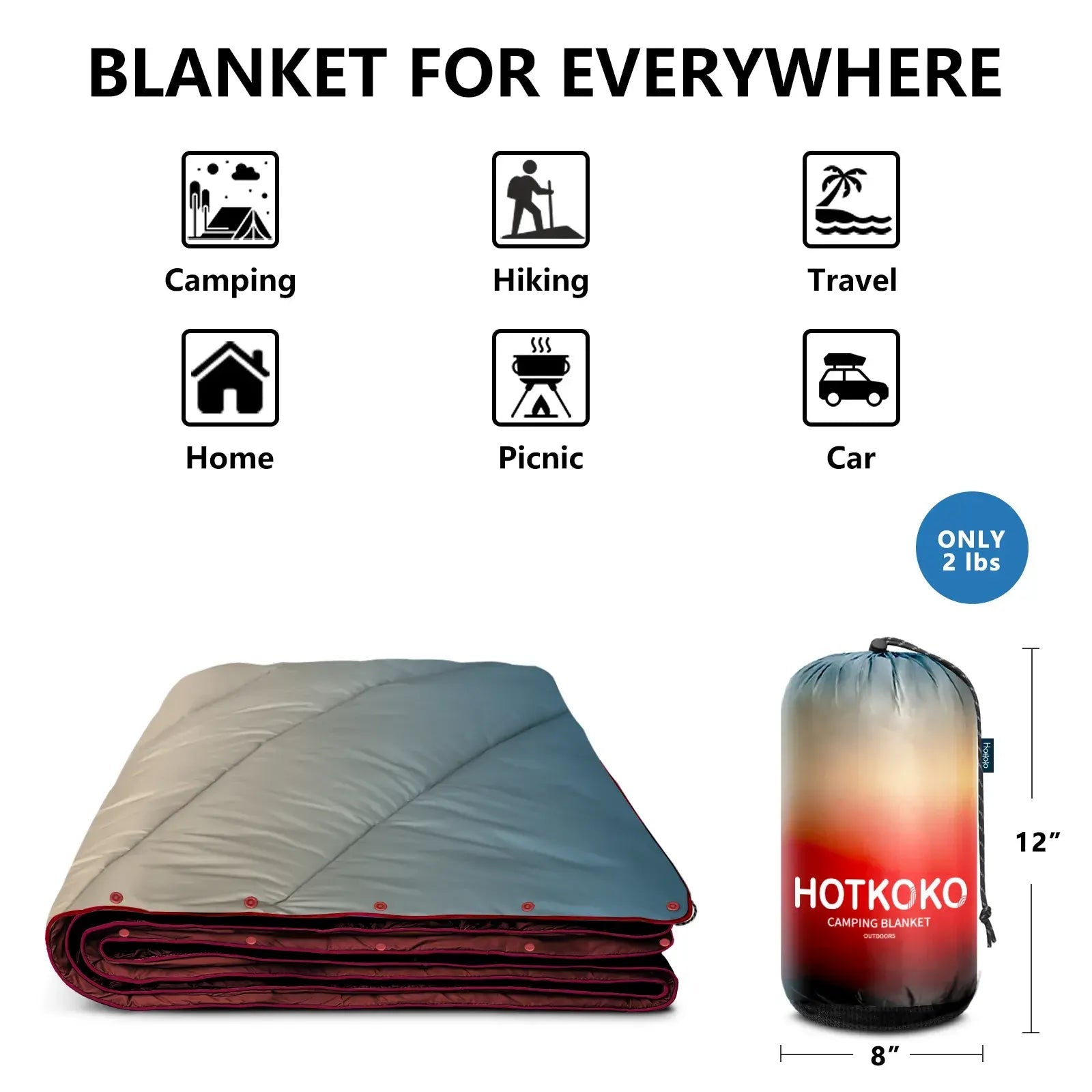 HOTKOKO Packable Camping Blanket - HOTKOKO