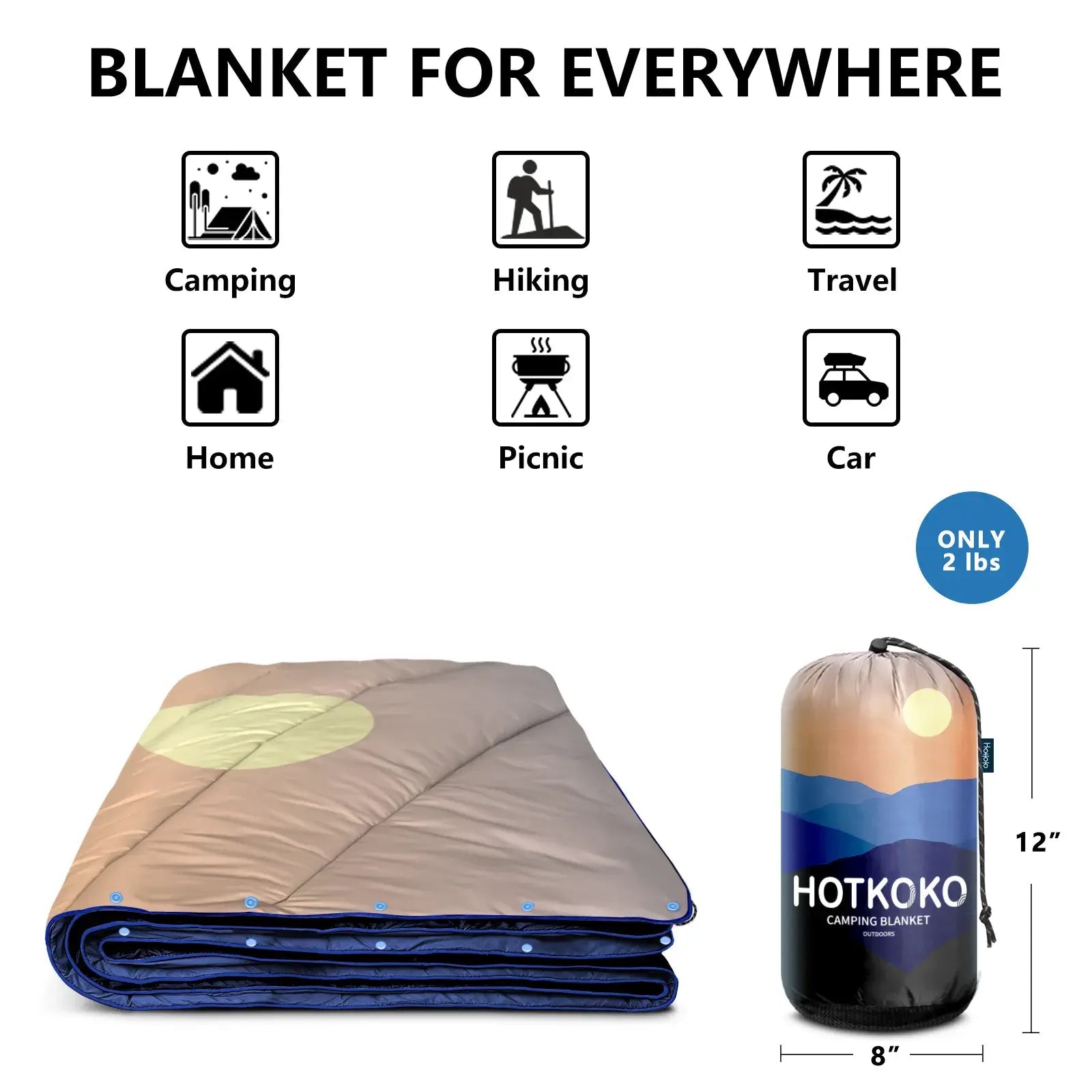 HOTKOKO Portable Sandproof Beach Blanket - HOTKOKO