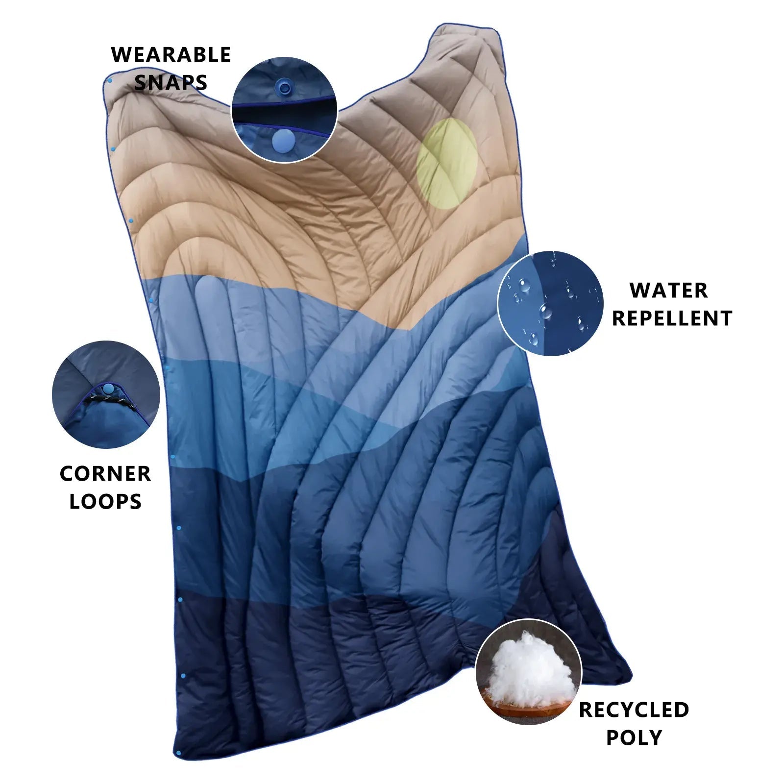 HOTKOKO Portable Sandproof Beach Blanket - HOTKOKO